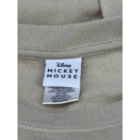 Disney Mickey Mouse "Original Mickey" Tan Crewneck Sweatshirt Size L (12/14) - Picture 5 of 6